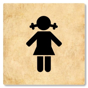 WC dívky, 100x100mm, pergamen, Nevada